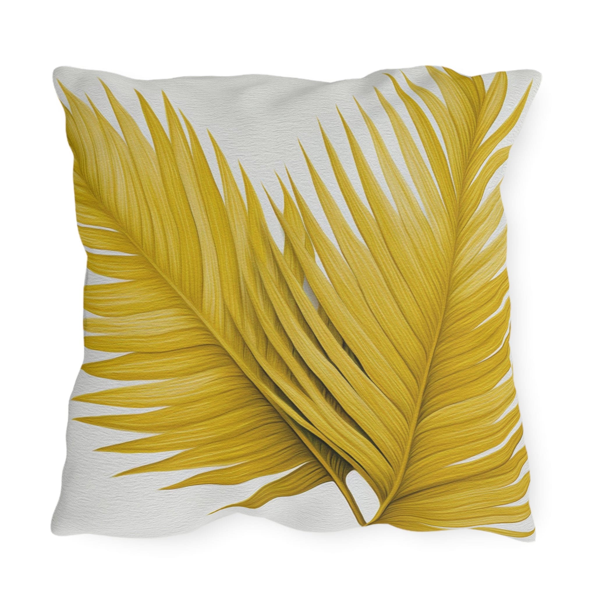 Decorative Indoor/outdoor Pillow - Yellow Palm Tree Leaves