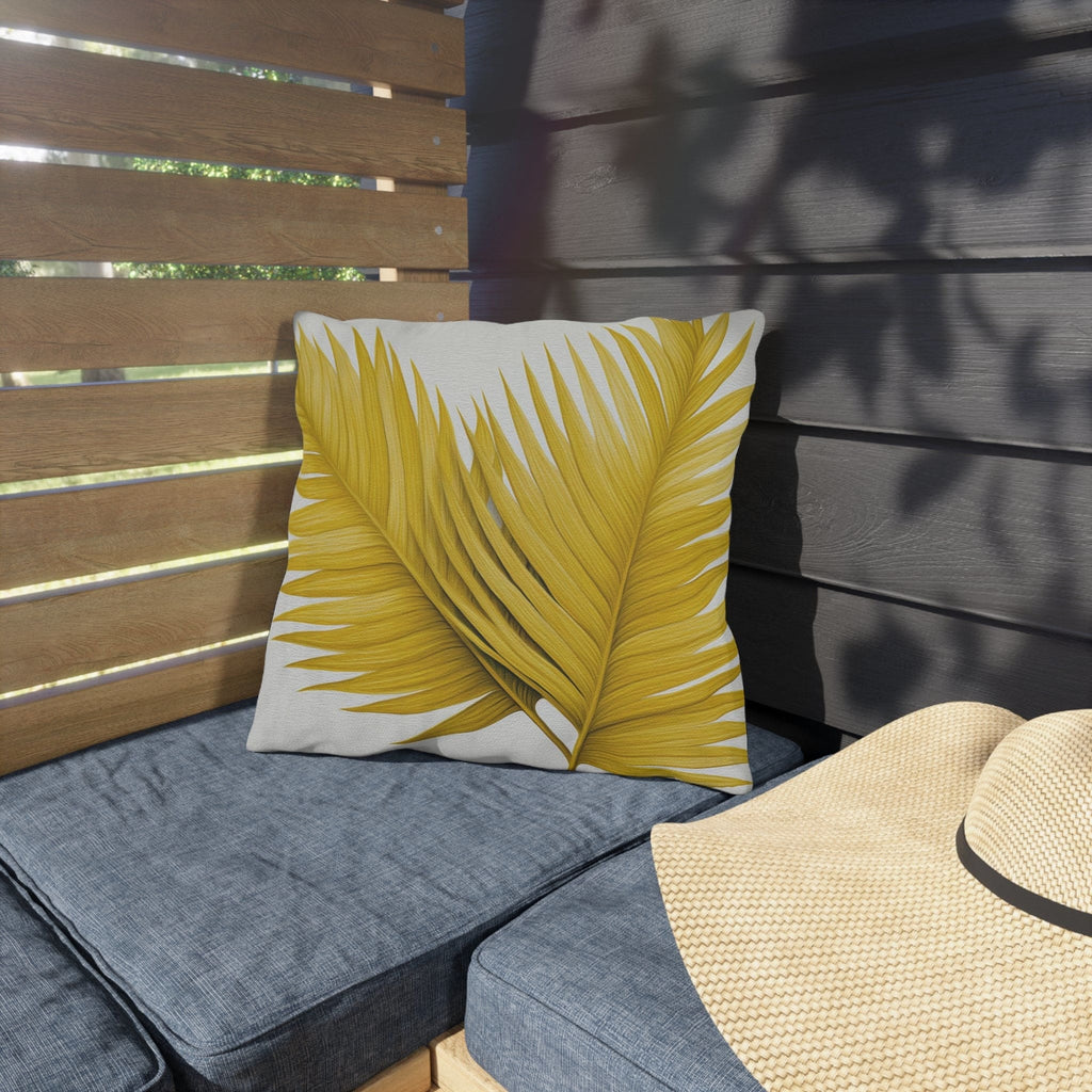 Decorative Indoor/outdoor Pillow - Yellow Palm Tree Leaves