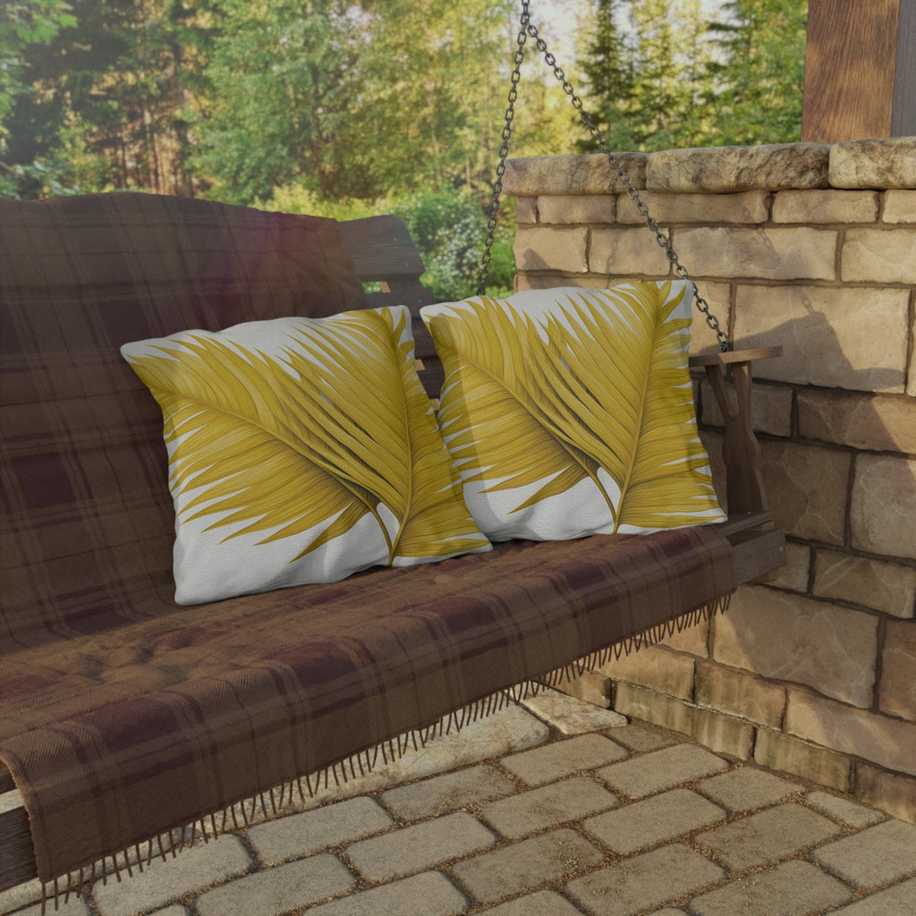 Decorative Indoor/outdoor Pillow - Yellow Palm Tree Leaves