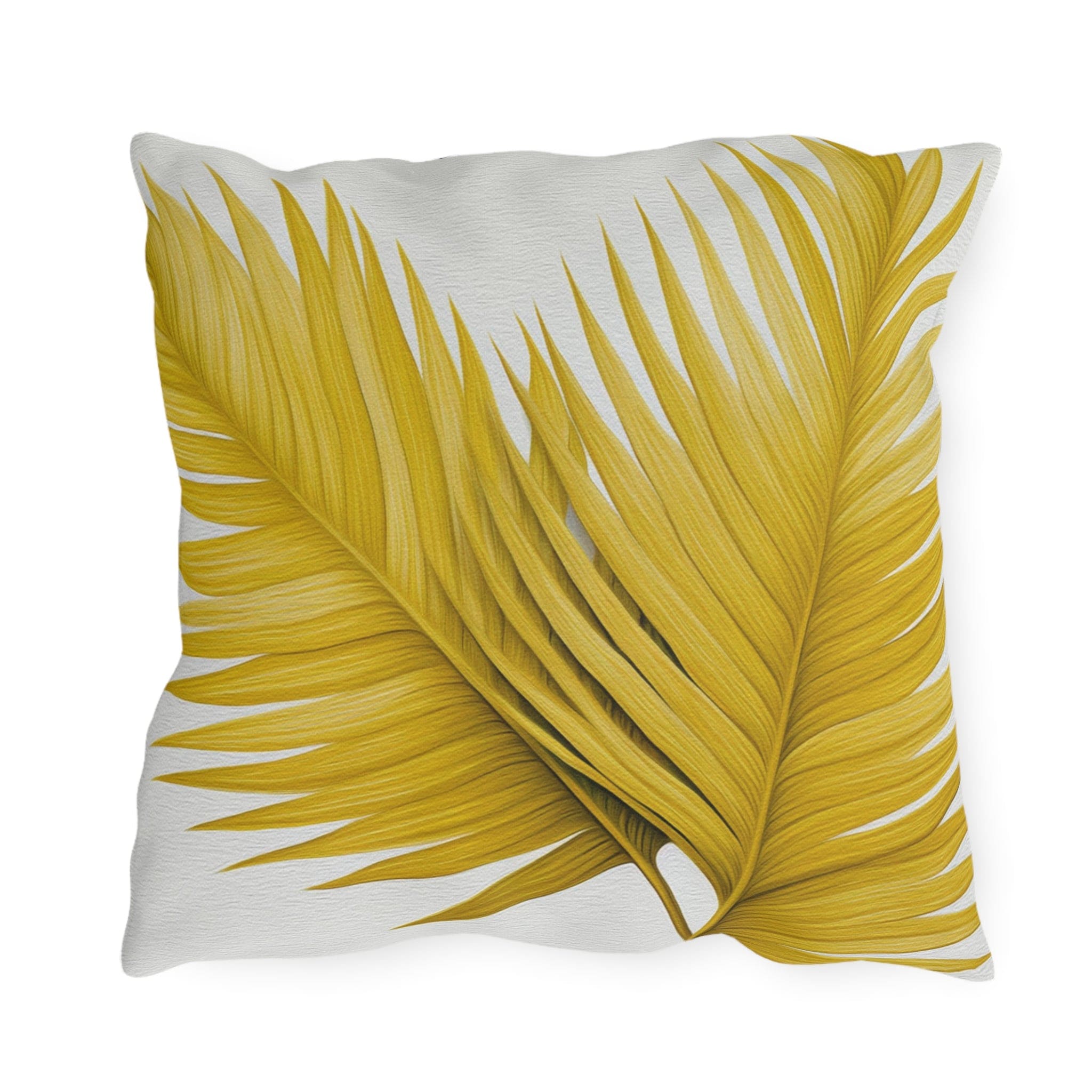 Decorative Indoor/outdoor Pillow - Yellow Palm Tree Leaves