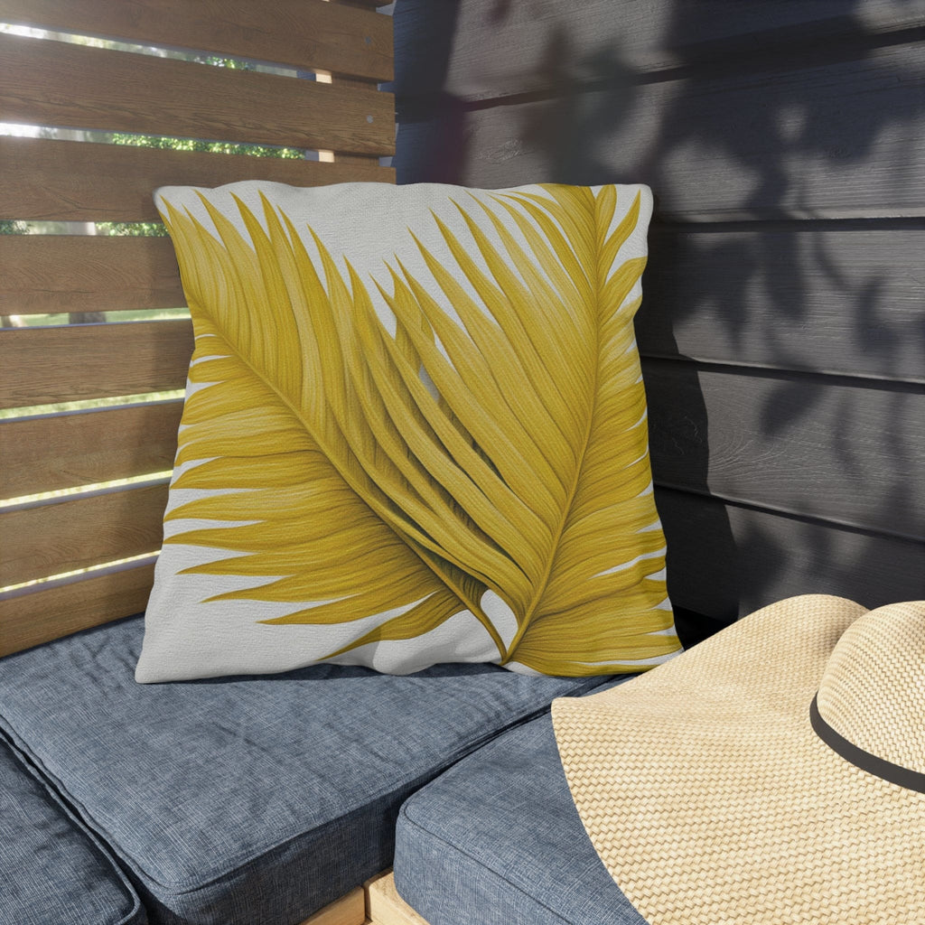 Decorative Indoor/outdoor Pillow - Yellow Palm Tree Leaves