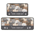 Comfort Chef Cat Kitchen Mat Set 17"x30" & 17"x47"