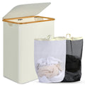 Spacious 160L Bamboo-Handled Laundry Hamper