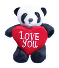 Plushland Stuffed Animal with Red Heart – Love You- Plush Animals Toy for Kids & Adults - Embroidered Heart Pillow -8 inches (Panda)