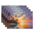 Tropical Sunset Placemats - Set of 4 Palm Tree Designs