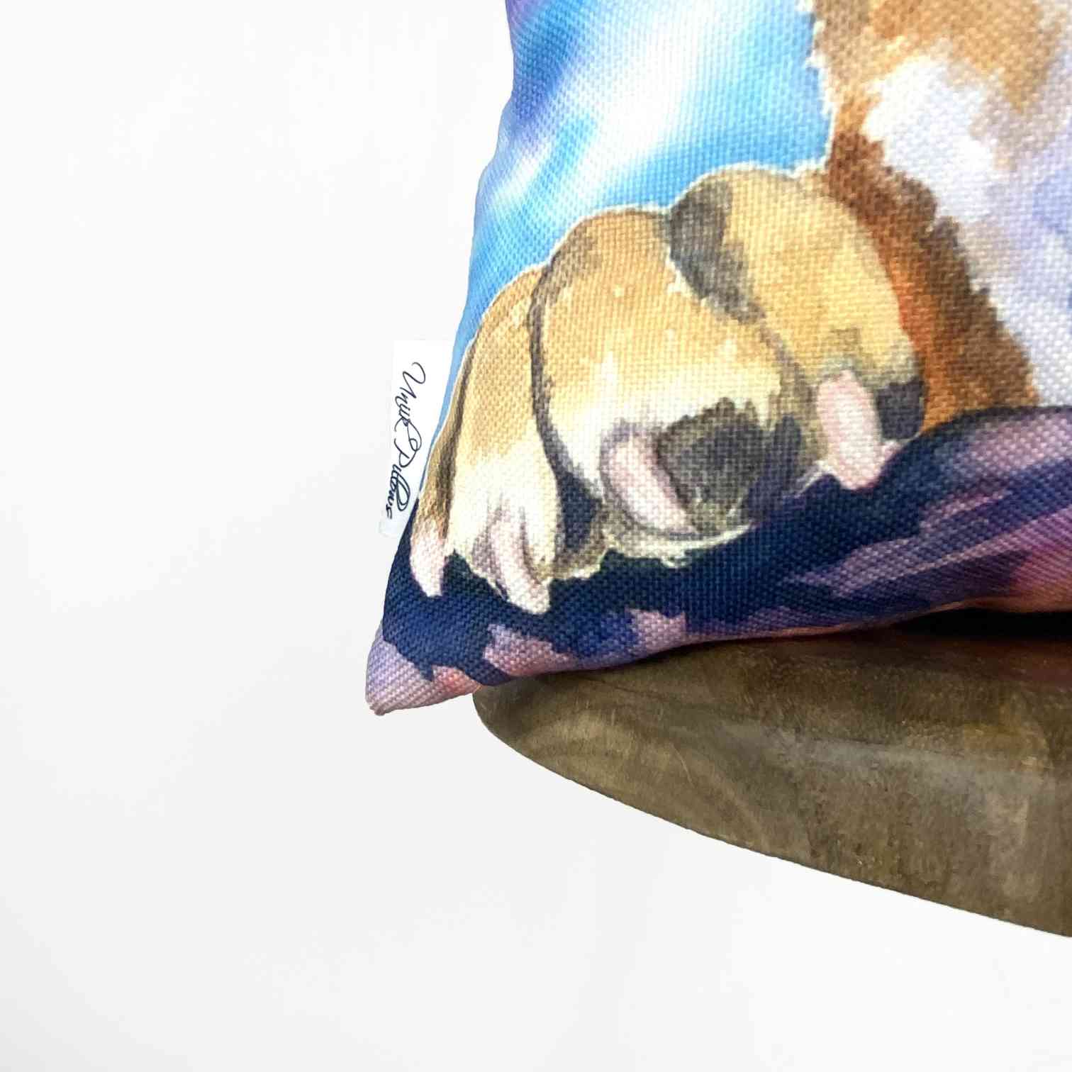 Watercolor Bulldog Pillow