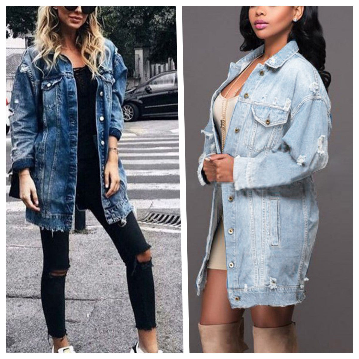 Women's Long Denim Jacket - New Street Style Trend