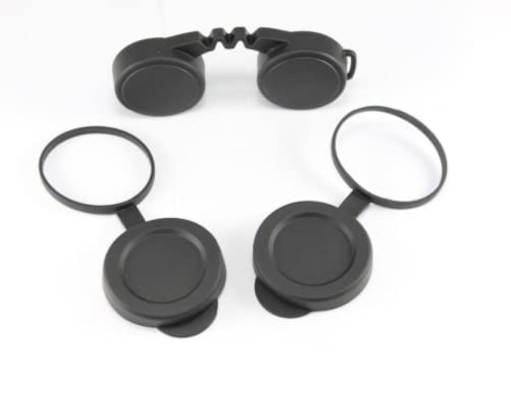 10x42 Rubber Lens Caps for Binoculars + RainguardObjective Optics Protection Covers
