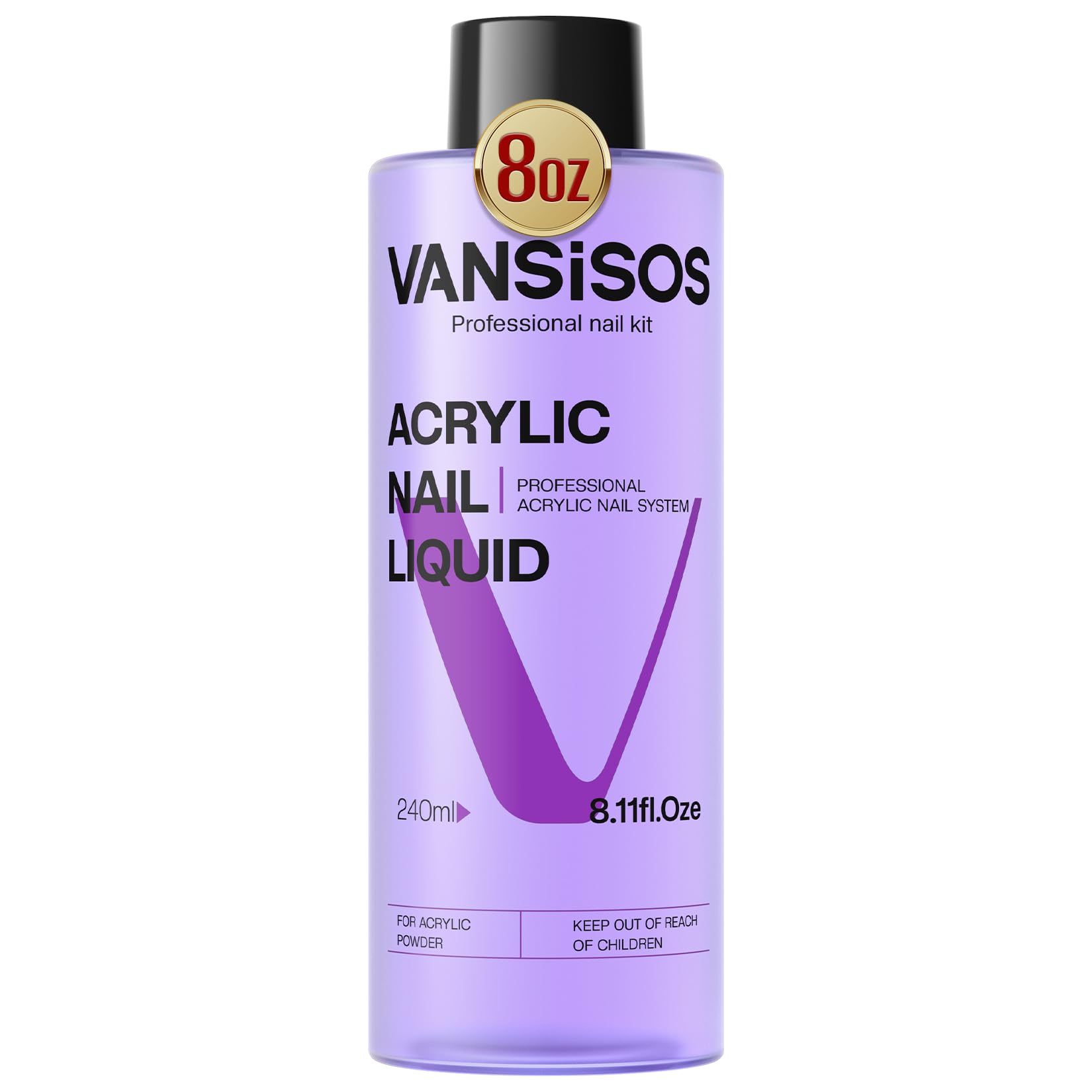 VANSISOS Pro Acrylic Nail Liquid: 8oz MMA-Free Solution