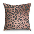 Rose Gold Polyester Pillow Cover with Black Gold Design