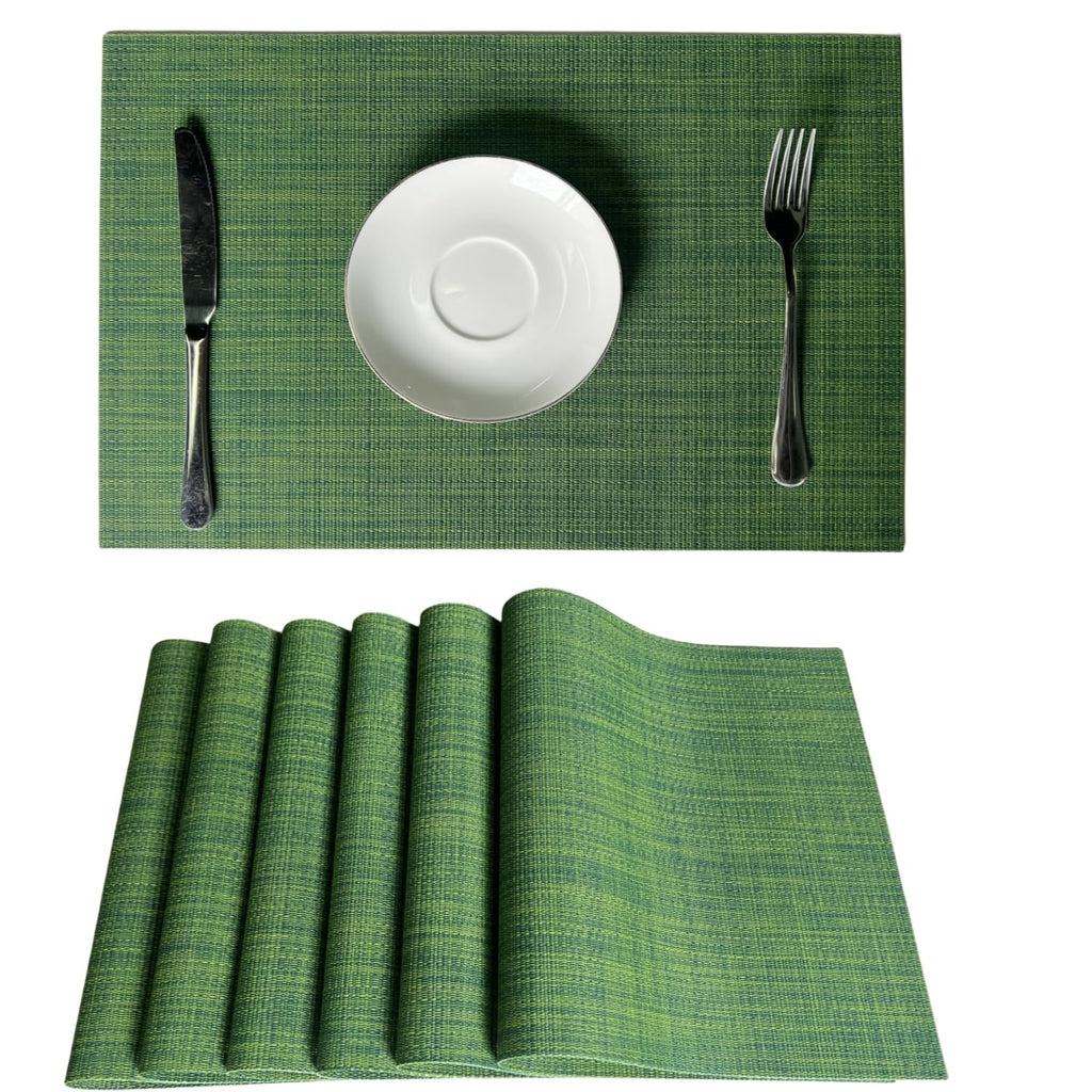 Set of 6 WAZAIGUR Woven Dining Mats - Heat-Resistant & Washable