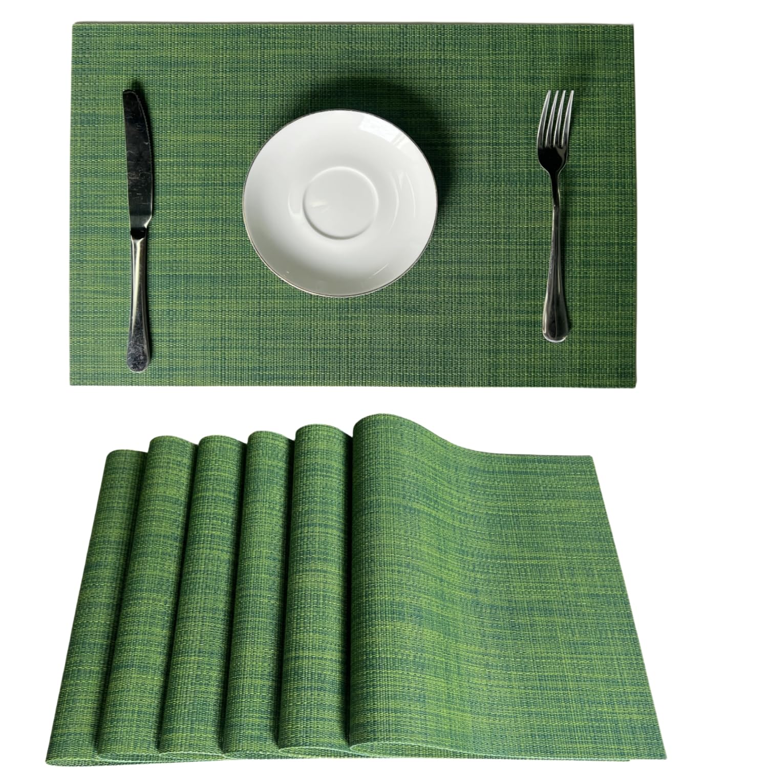 Set of 6 WAZAIGUR Woven Dining Mats - Heat-Resistant & Washable