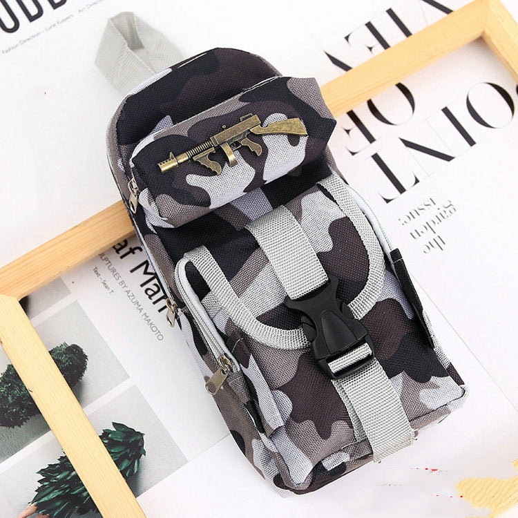 style: C - Army Fan Pencil Case Men's Canvas Pencil Case