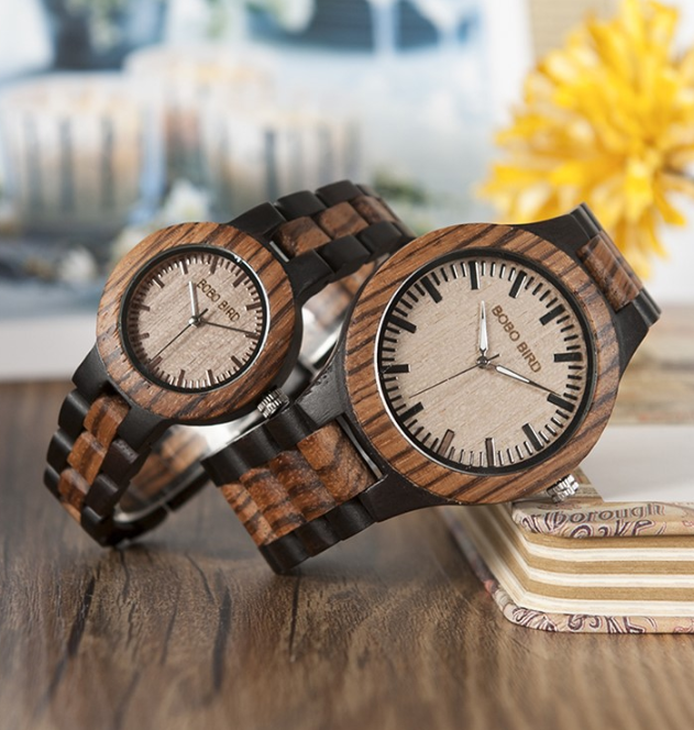 Elegant Wooden Pair Watches - His & Hers