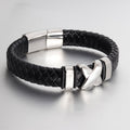 Titanium Leather Weave Men's Bracelet