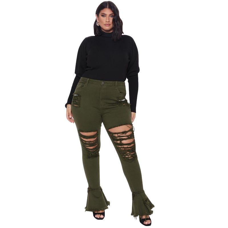 Ripped Plus Size Women's Jeans in Trumpet Street Fashion