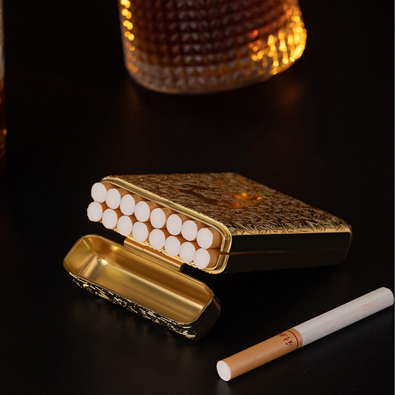 Luxury Vintage Engraved Cigarette Case for 16/20 Cigarettes