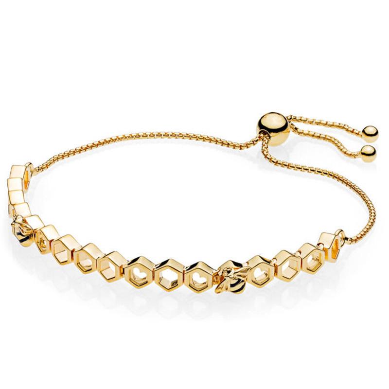 Bee Bracelet in 24K Gold and S925 Sterling Silver