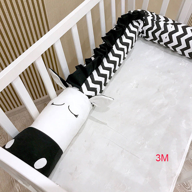 Cot Bumper Zebra Design in Cotton for Baby Safety