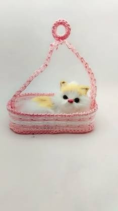 Cute Basket Cat Soft Plush Press Simulation Sound Animal Cotton Toy,