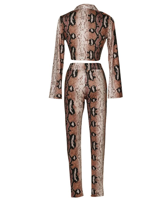 Hot Moldbaby Sexy Python Lines Tights Lapel Frenum Long Sleeve Tops +